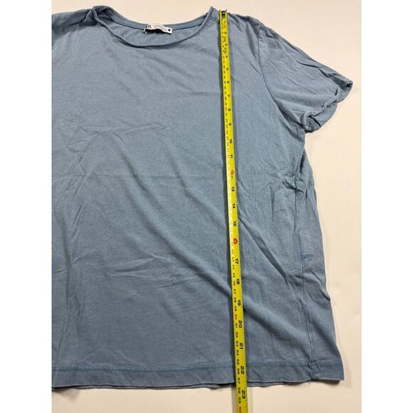 ZARA Basic Women's T-Shirt Blue Size M Medium Short Sleeve Casual Soft Top - Picture 5 of 5